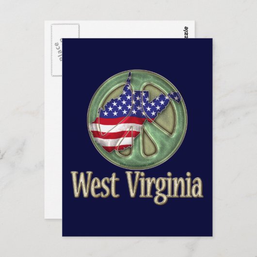 West Virginia Peace State Briefkaart (Voorkant / Achterkant)