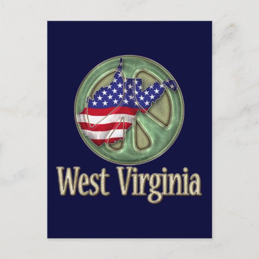 West Virginia Peace State Briefkaart (Voorkant)