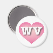 West Virginia Pink Fade Heart - Ik hou van WV Magneet (Voorkant / Achterkant)