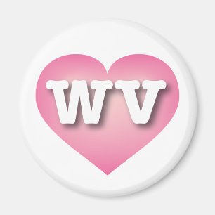 West Virginia Pink Fade Heart - Ik hou van WV Magneet