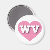 West Virginia Pink Heart - Ik hou van WV Magneet (Voorkant / Achterkant)
