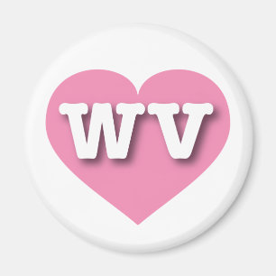West Virginia Pink Heart - Ik hou van WV Magneet