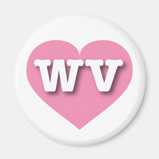 West Virginia Pink Heart - Ik hou van WV Magneet (Voorkant)