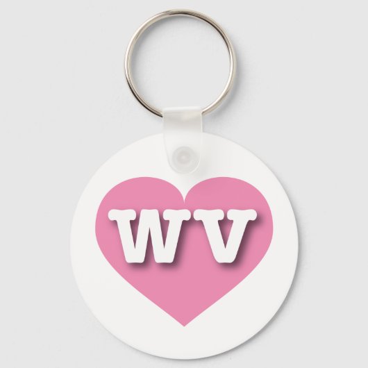 West Virginia Pink Heart - Ik hou van WV Sleutelhanger (Voorkant)