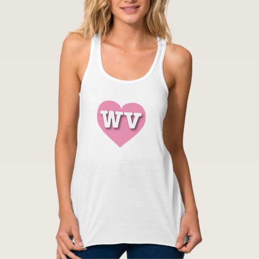 West Virginia Pink Heart - Ik hou van WV Tanktop (Voorkant)