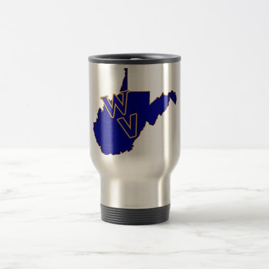 West Virginia Pride Blue en Gold Reisbeker (Center)