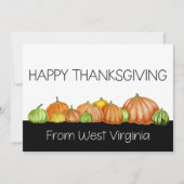 West Virginia pumpkins Thanksgiving Card Feestdagenkaart (Voorkant)