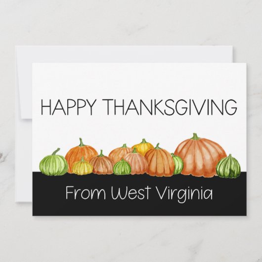 West Virginia pumpkins Thanksgiving Card Feestdagenkaart (Voorkant)