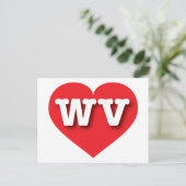 West Virginia Red Heart - Ik hou van WV Briefkaart (Staand voorkant)