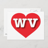West Virginia Red Heart - Ik hou van WV Briefkaart (Voorkant / Achterkant)