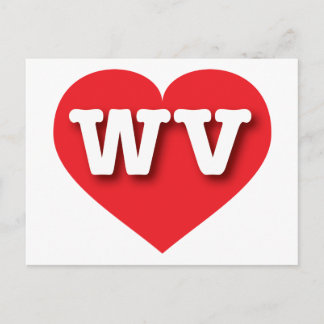 West Virginia Red Heart - Ik hou van WV Briefkaart