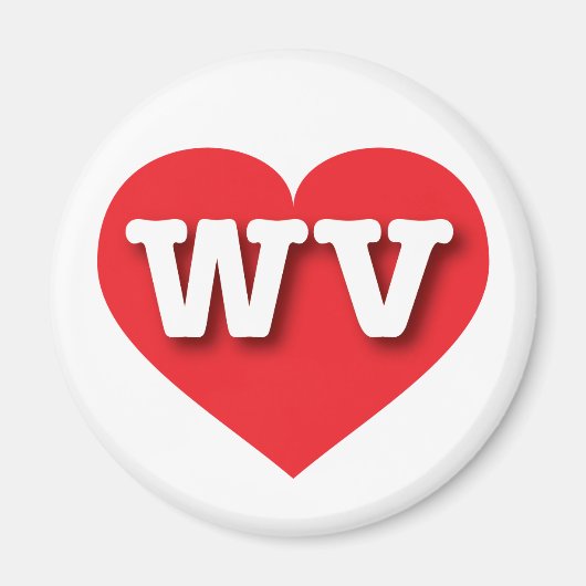 West Virginia Red Heart - Ik hou van WV Magneet (Voorkant)