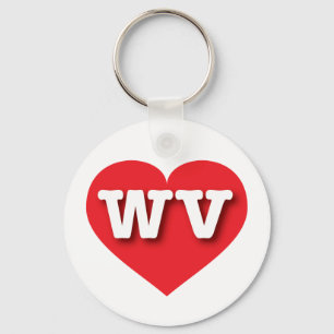 West Virginia Red Heart - Ik hou van WV Sleutelhanger