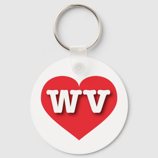 West Virginia Red Heart - Ik hou van WV Sleutelhanger (Voorkant)