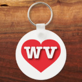 West Virginia Red Heart - Ik hou van WV Sleutelhanger (Voorkant)