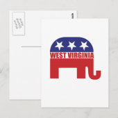 West Virginia Republican Elephant Briefkaart (Voorkant / Achterkant)
