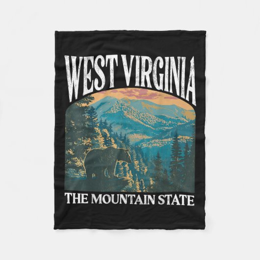 West Virginia Retro Beer Mountain Graphic Fleece Deken (Voorkant)