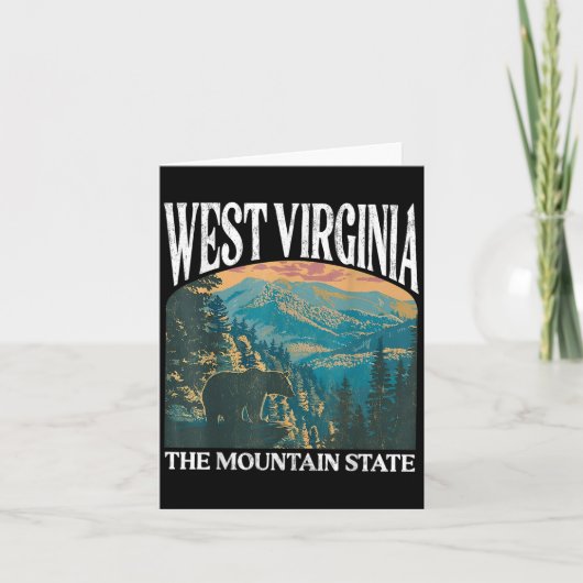 West Virginia Retro Beer Mountain Graphic Kaart (Voorkant)