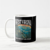 West Virginia Retro Beer Mountain Graphic Koffiemok (Links)