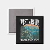 West Virginia Retro Beer Mountain Graphic Magneet (Voorkant / Achterkant)