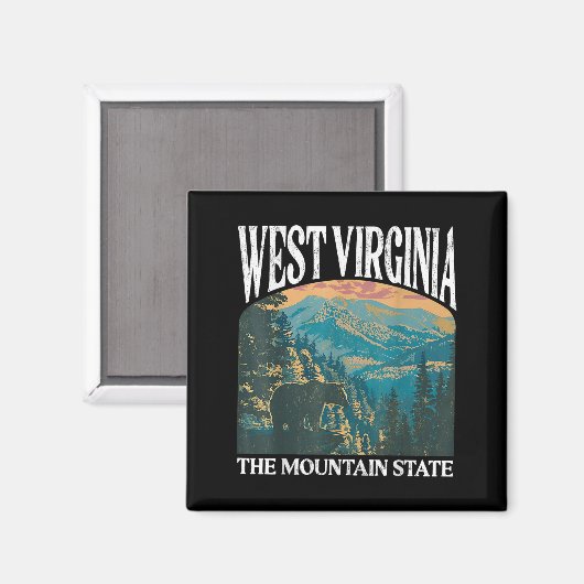West Virginia Retro Beer Mountain Graphic Magneet (Voorkant / Achterkant)