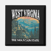 West Virginia Retro Beer Mountain Graphic Magneet (Voorkant)