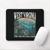 West Virginia Retro Beer Mountain Graphic Muismat (Met muis)