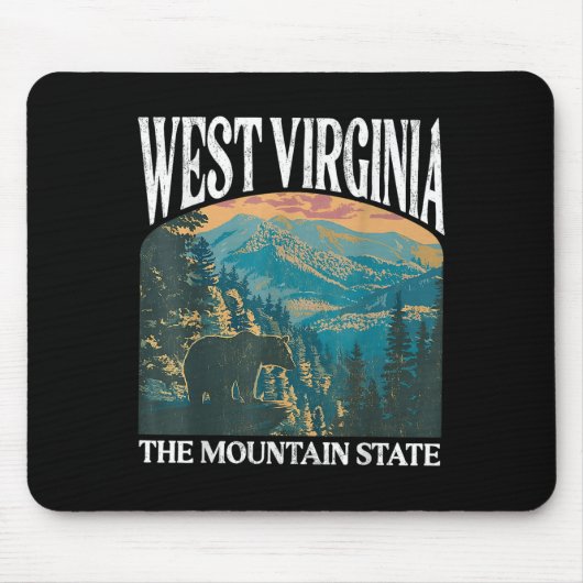 West Virginia Retro Beer Mountain Graphic Muismat (Voorkant)