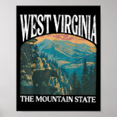 West Virginia Retro Beer Mountain Graphic Poster (Voorkant)