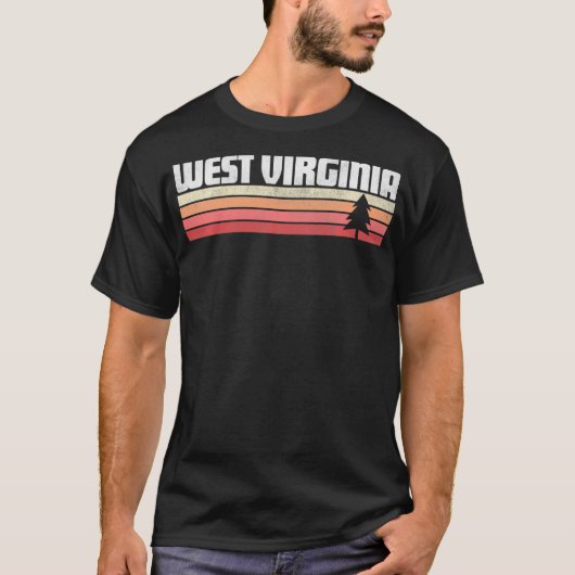 West Virginia Retro Style  70s 80s 90s Gif T-shirt (Voorkant)