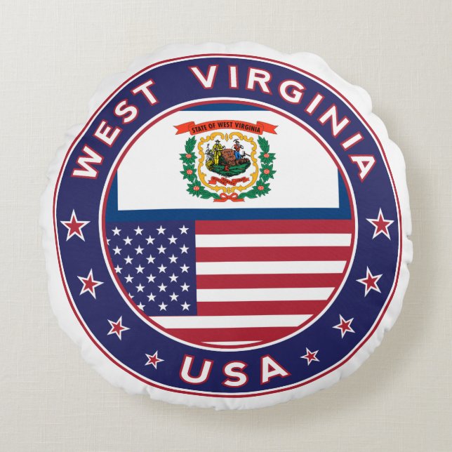 West Virginia Rond Kussen (Voorkant)