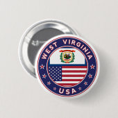 West Virginia Ronde Button 5,7 Cm (Voorkant /achterkant)