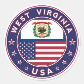 West Virginia Ronde Sticker (Voorkant)