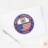 West Virginia Ronde Sticker (Envelop)