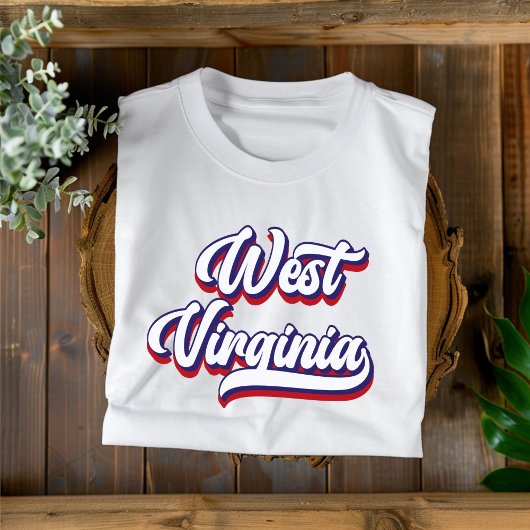 West Virginia Rood Wit en Blauw T-shirt