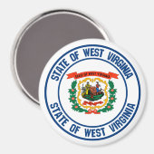 West Virginia Round Emblem Magneet (Voorkant / Achterkant)