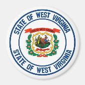 West Virginia Round Emblem Magneet (Voorkant)