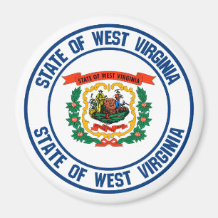 West Virginia Round Emblem Magneet