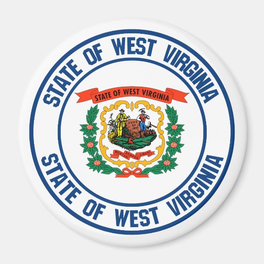 West Virginia Round Emblem Magneet (Voorkant)