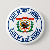 West Virginia Round Emblem Ronde Button 7,6 Cm (Voorkant)