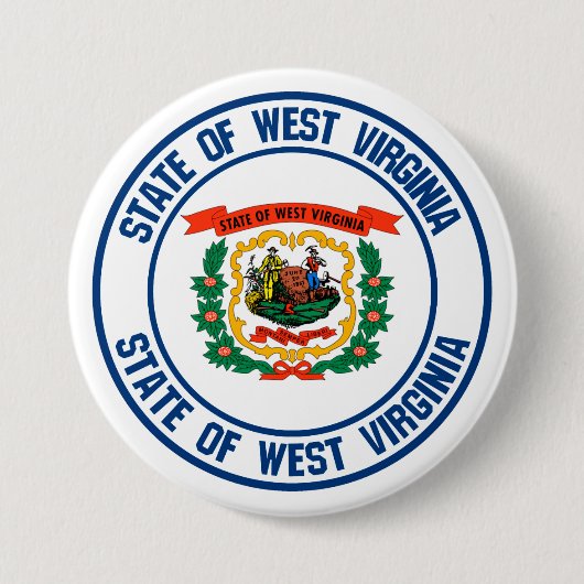 West Virginia Round Emblem Ronde Button 7,6 Cm (Voorkant)