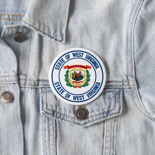 West Virginia Round Emblem Ronde Button 7,6 Cm (In situ)