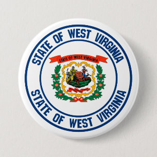 West Virginia Round Emblem Ronde Button 7,6 Cm