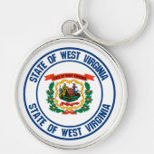 West Virginia Round Emblem Sleutelhanger (Voorkant)
