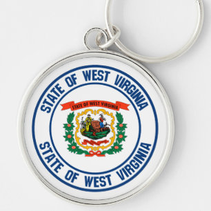 West Virginia Round Emblem Sleutelhanger