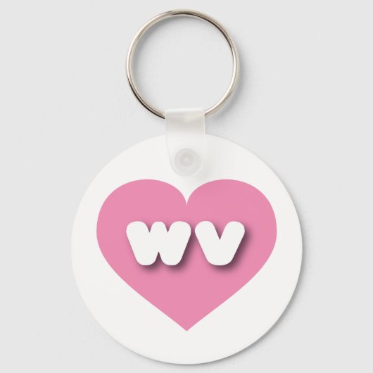 West Virginia roze hart - Ik hou van wv Sleutelhanger (Voorkant)