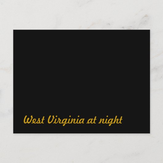 West Virginia 's nachts Briefkaart (Voorkant)