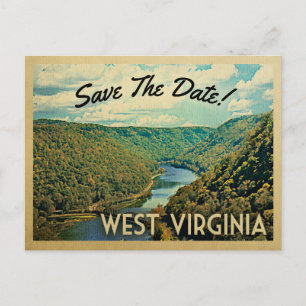 West Virginia Save the Date River Natuur Aankondigingskaart