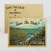 West Virginia Save the Date River Natuur  Aankondigingskaart (Voorkant / Achterkant)
