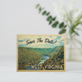 West Virginia Save the Date River Natuur  Aankondigingskaart (Staand voorkant)